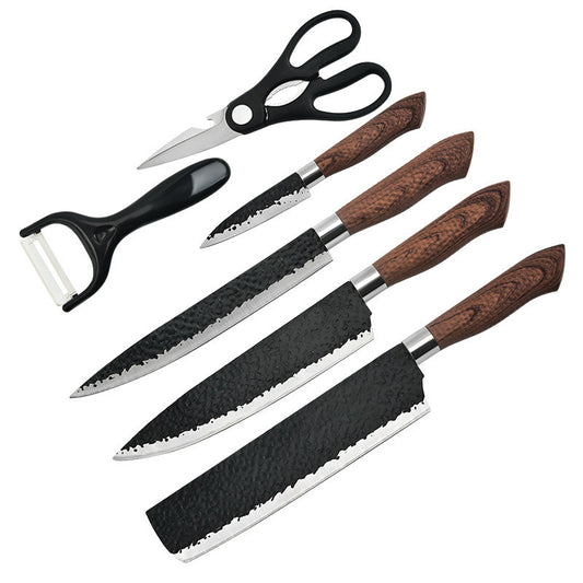 All White 6-Piece Stainless Steel Kitchen Knife Set - Chef Utility